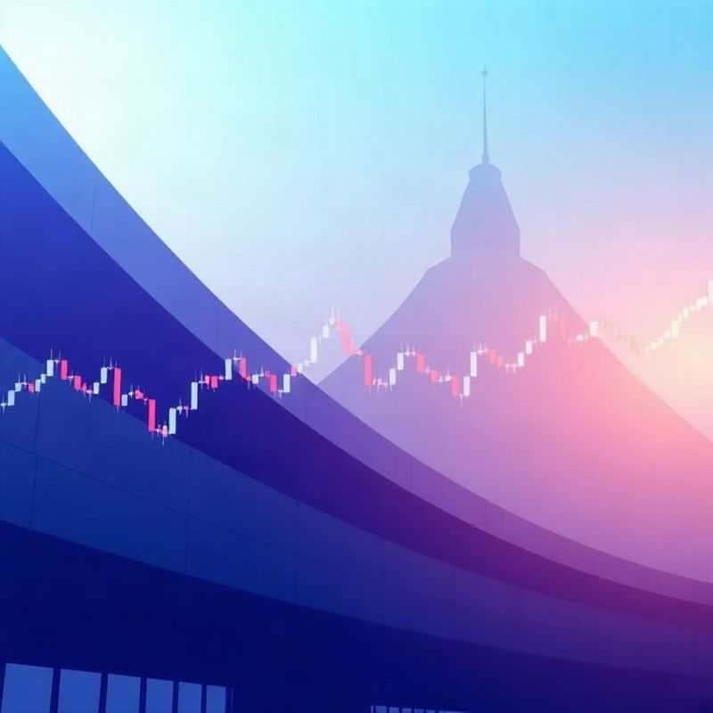 Visualização em gradiente indigo do mercado financeiro brasileiro e gráficos da B3