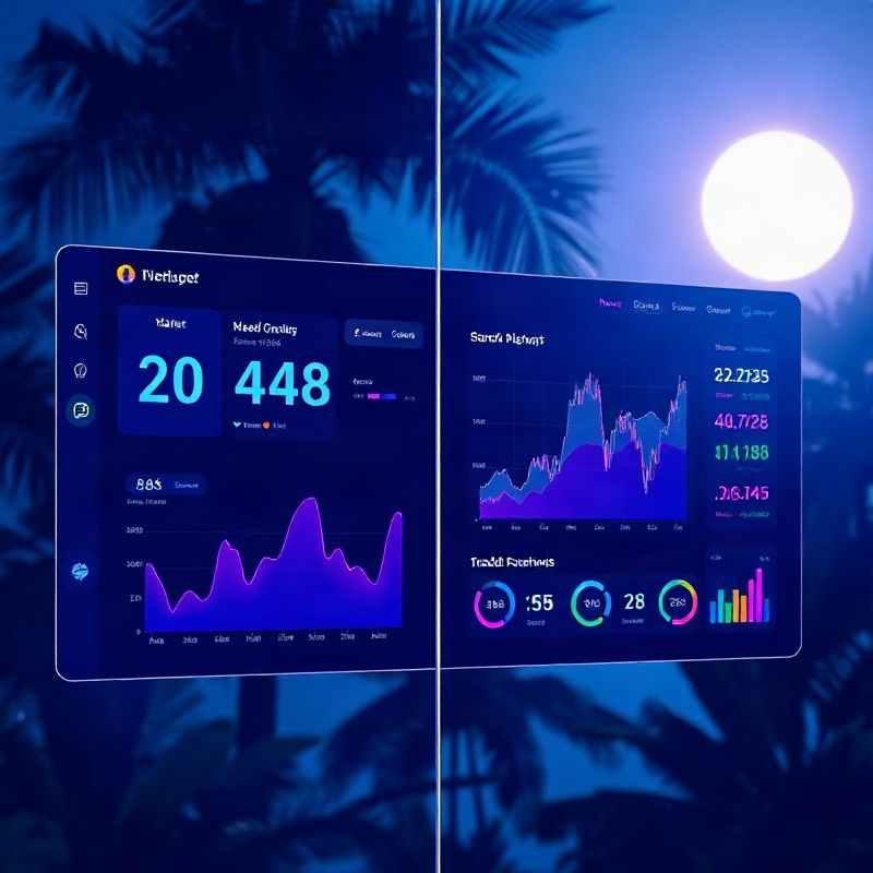 Mockup do painel de conta demo Orbitbecho em UI indigo-tech